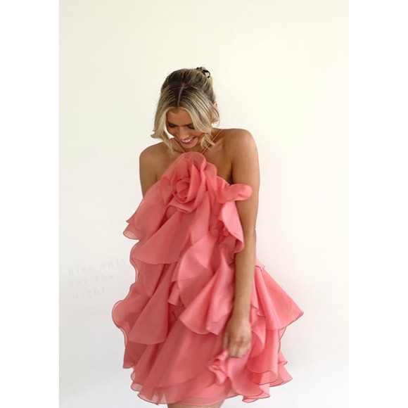 Aje Pandorea Layered Mini Dress Washed Coral Size US 6 - Picture 12 of 13